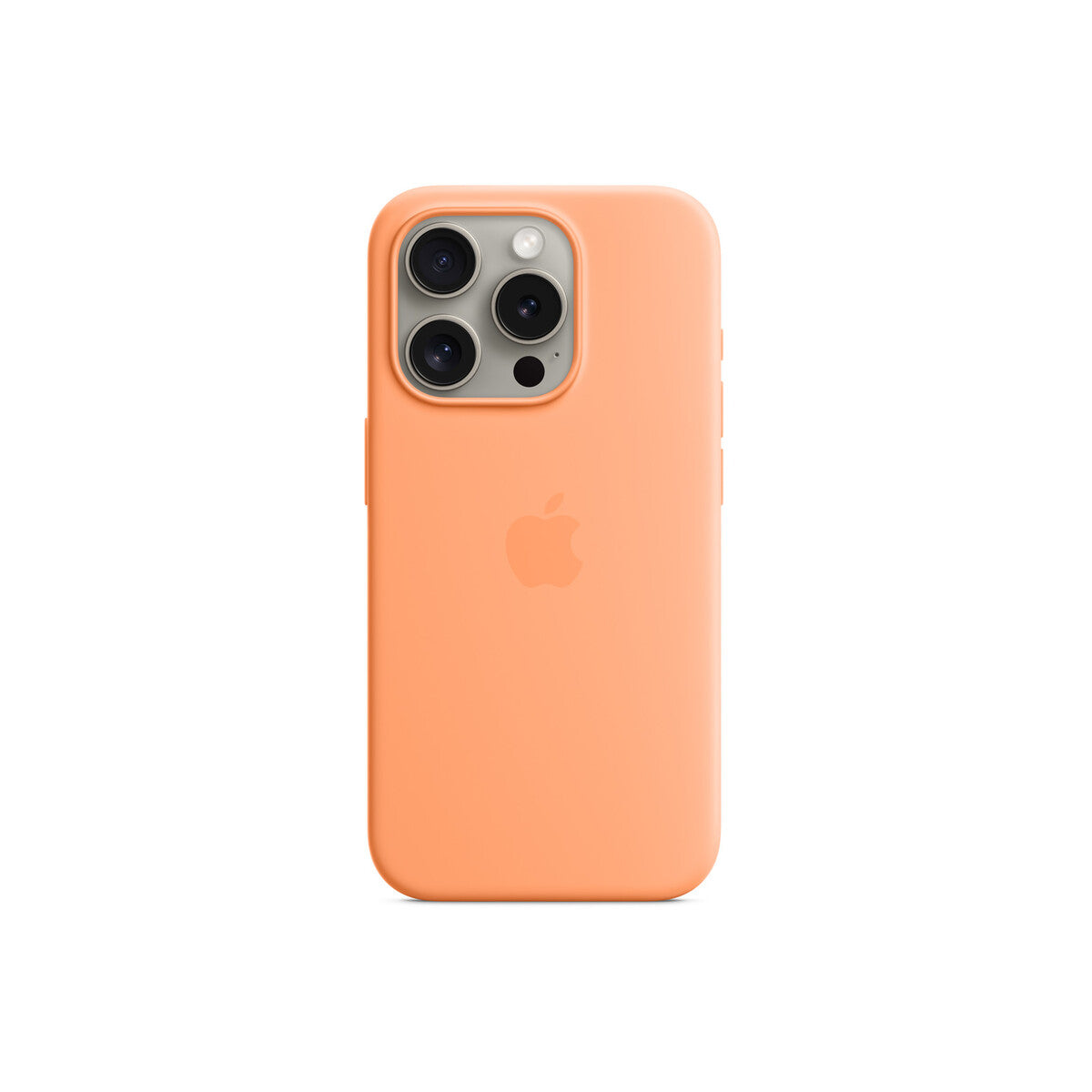 Husa de protectie Apple cu MagSafe pentru iPhone 15 Pro, Silicon, Orange Sorbet - iSTYLE RO