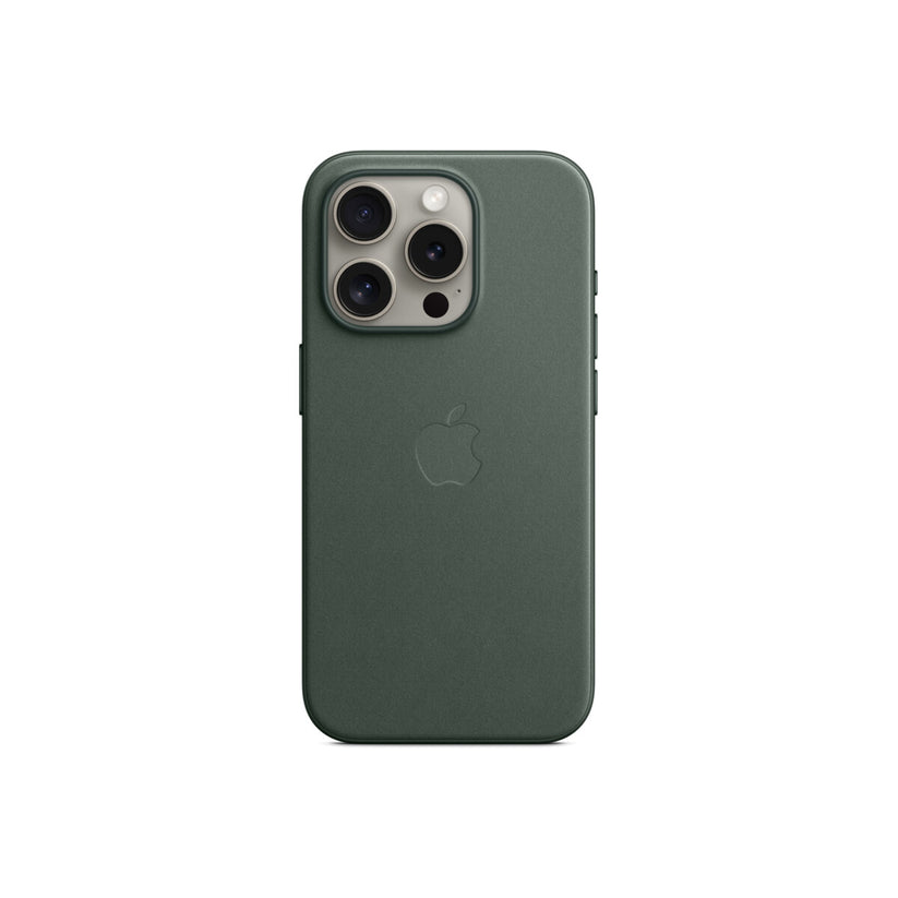 Husa de protectie Apple FineWoven cu MagSafe pentru iPhone 15 Pro, Evergreen - iSTYLE RO