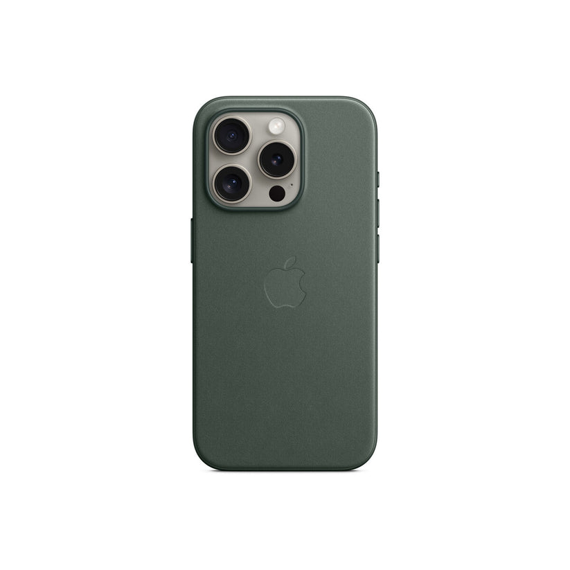Husa de protectie Apple FineWoven cu MagSafe pentru iPhone 15 Pro, Evergreen - iSTYLE RO