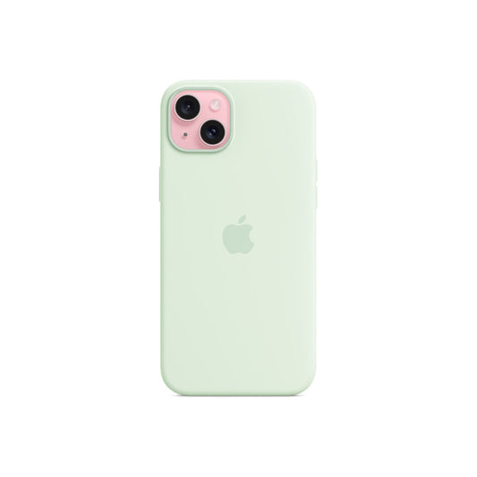 Husa de protectie Apple cu MagSafe pentru iPhone 15 Plus, Silicon, Soft Mint - iSTYLE RO