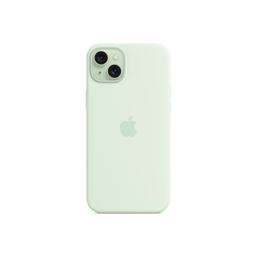 Husa de protectie Apple cu MagSafe pentru iPhone 15 Plus, Silicon, Soft Mint - iSTYLE RO