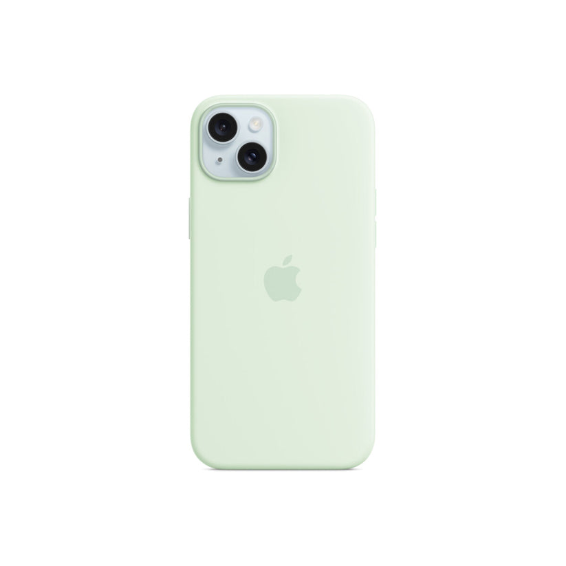 Husa de protectie Apple cu MagSafe pentru iPhone 15 Plus, Silicon, Soft Mint - iSTYLE RO