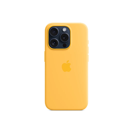 Husa de protectie Apple cu MagSafe pentru iPhone 15 Pro, Silicon, Sunshine - iSTYLE RO