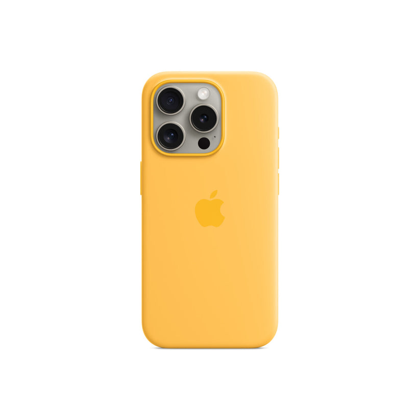 Husa de protectie Apple cu MagSafe pentru iPhone 15 Pro, Silicon, Sunshine - iSTYLE RO