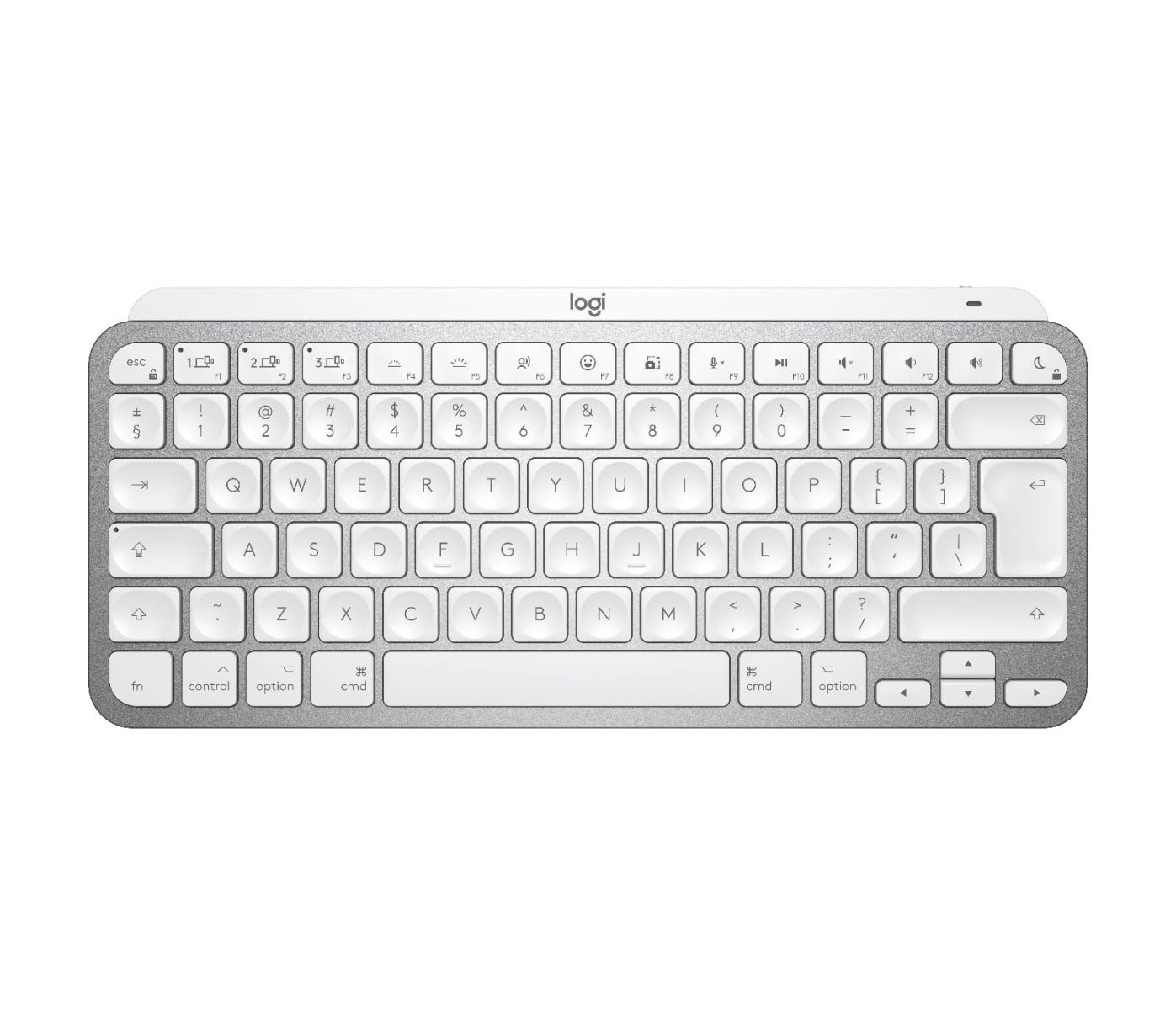 Tastatura Logitech MX Keys Mini pentru Mac, Bluetooth, US INTL layout, Pale Grey - iSTYLE RO