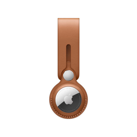 Breloc Apple pentru AirTag Loop Piele, Saddle Brown