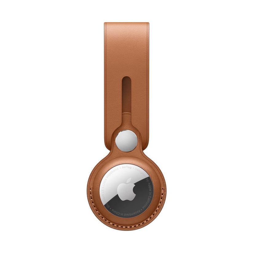 Breloc Apple pentru AirTag Loop Piele, Saddle Brown - iSTYLE RO