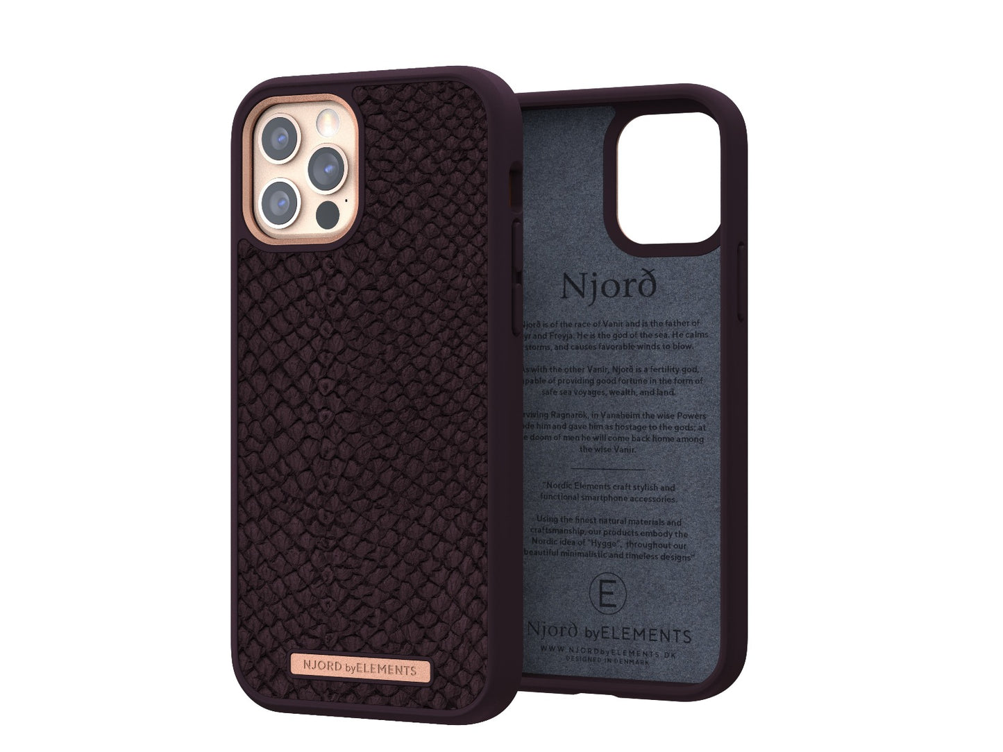 Husa de protectie Njord pentru iPhone 12 / iPhone 12 Pro, Piele, Purple - iSTYLE RO