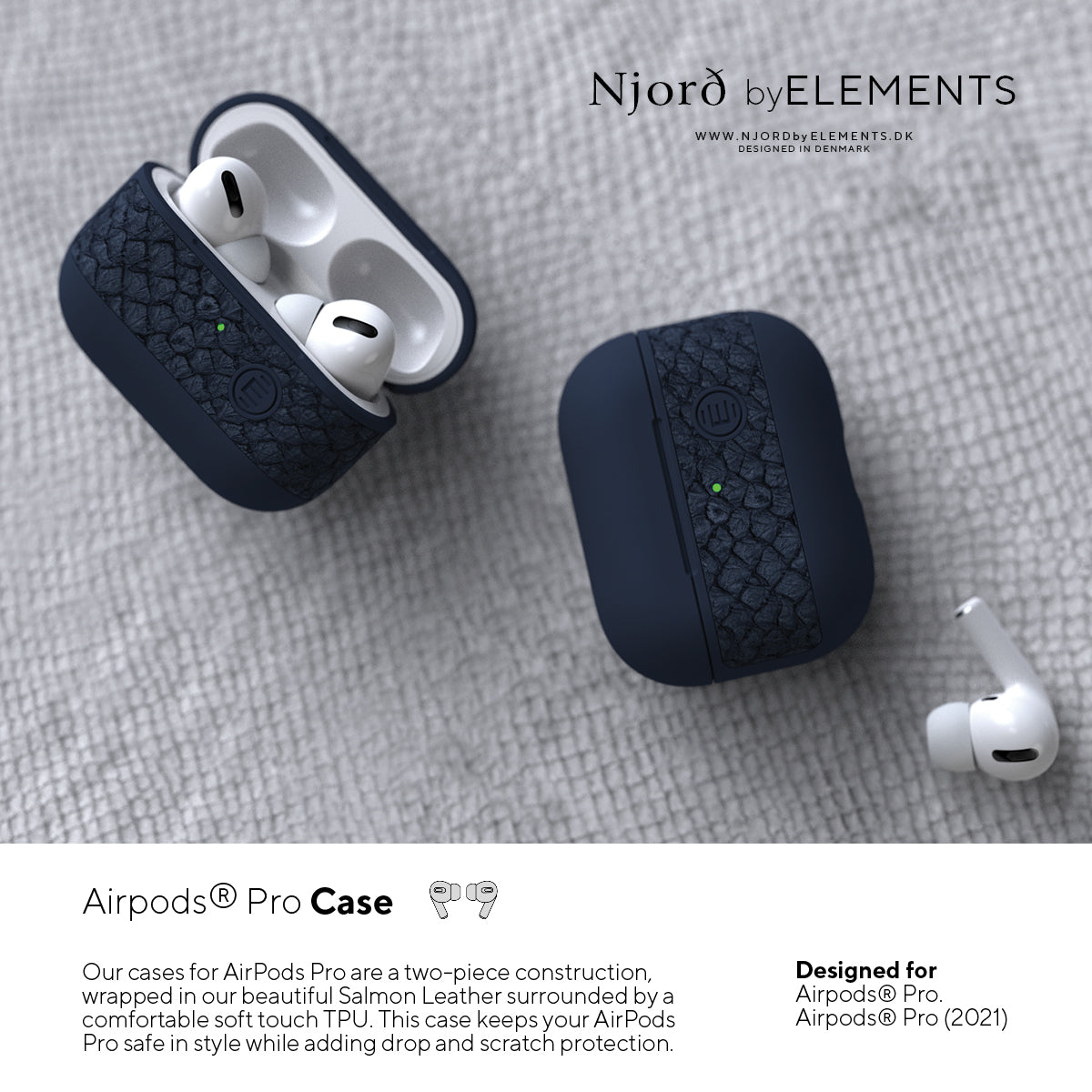 Husa de protectie Njord pentru AirPods Pro, Albastru - iSTYLE RO