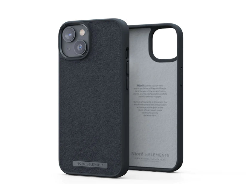 Husa de protectie Njord Suede Comfort+ pentru iPhone 14, Negru - iSTYLE RO