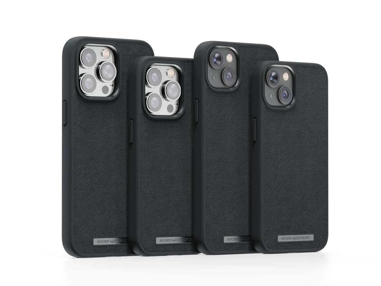 Husa de protectie Njord Suede Comfort+ pentru iPhone 14, Negru - iSTYLE RO