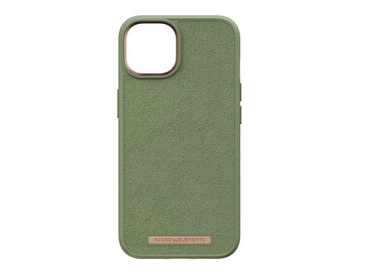 Husa de protectie Njord Suede Comfort+ pentru iPhone 14 Plus, Olive - iSTYLE RO