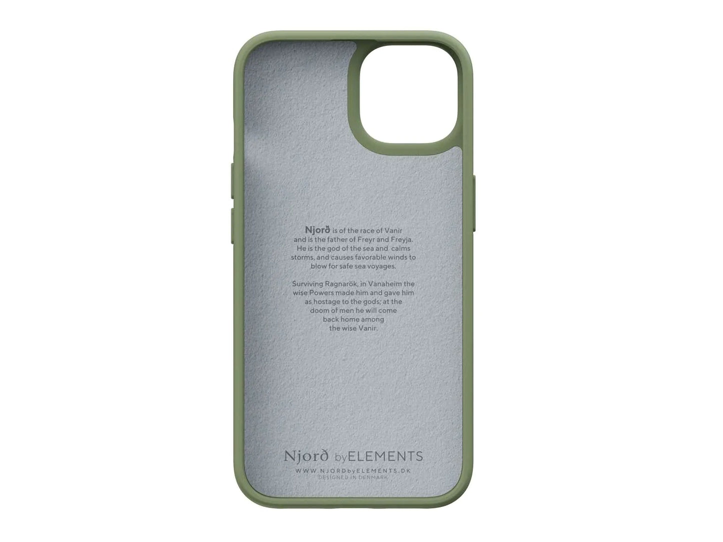 Husa de protectie Njord Suede Comfort+ pentru iPhone 14 Plus, Olive - iSTYLE RO