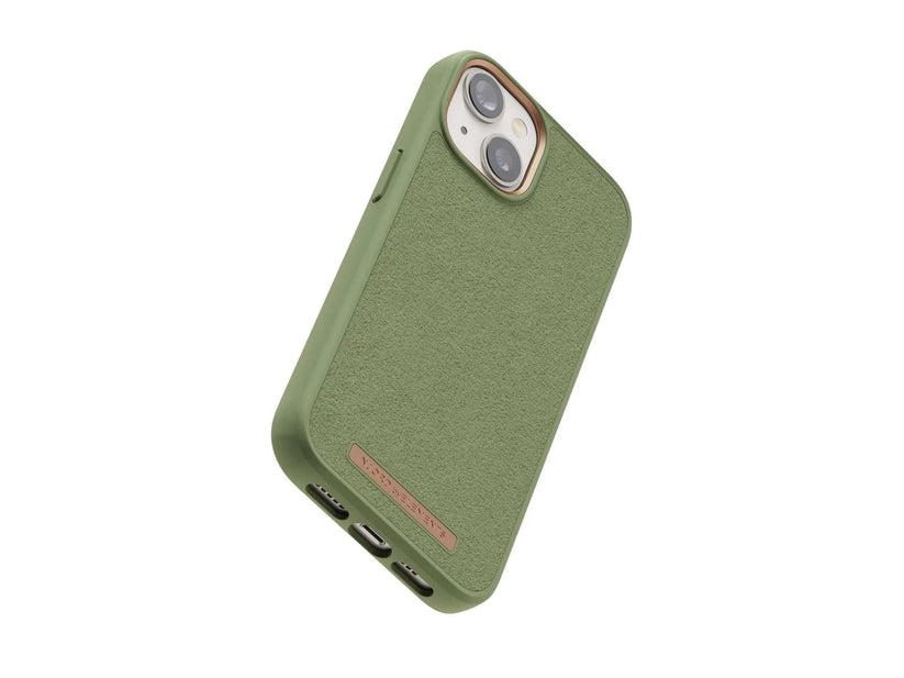 Husa de protectie Njord Suede Comfort+ pentru iPhone 14 Plus, Olive - iSTYLE RO