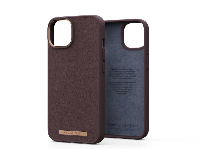 Husa de protectie Njord Genuine pentru iPhone 14 Plus, Piele, Maro - iSTYLE RO