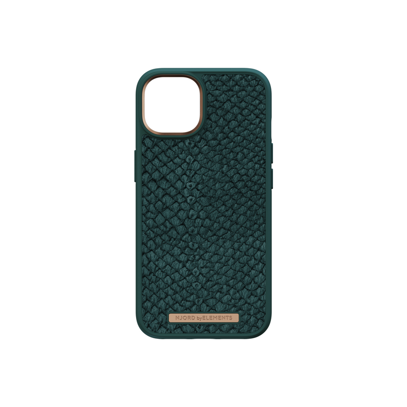 Husa de protectie Njord Salmon cu MagSafe pentru iPhone 14, Piele, Verde - iSTYLE RO