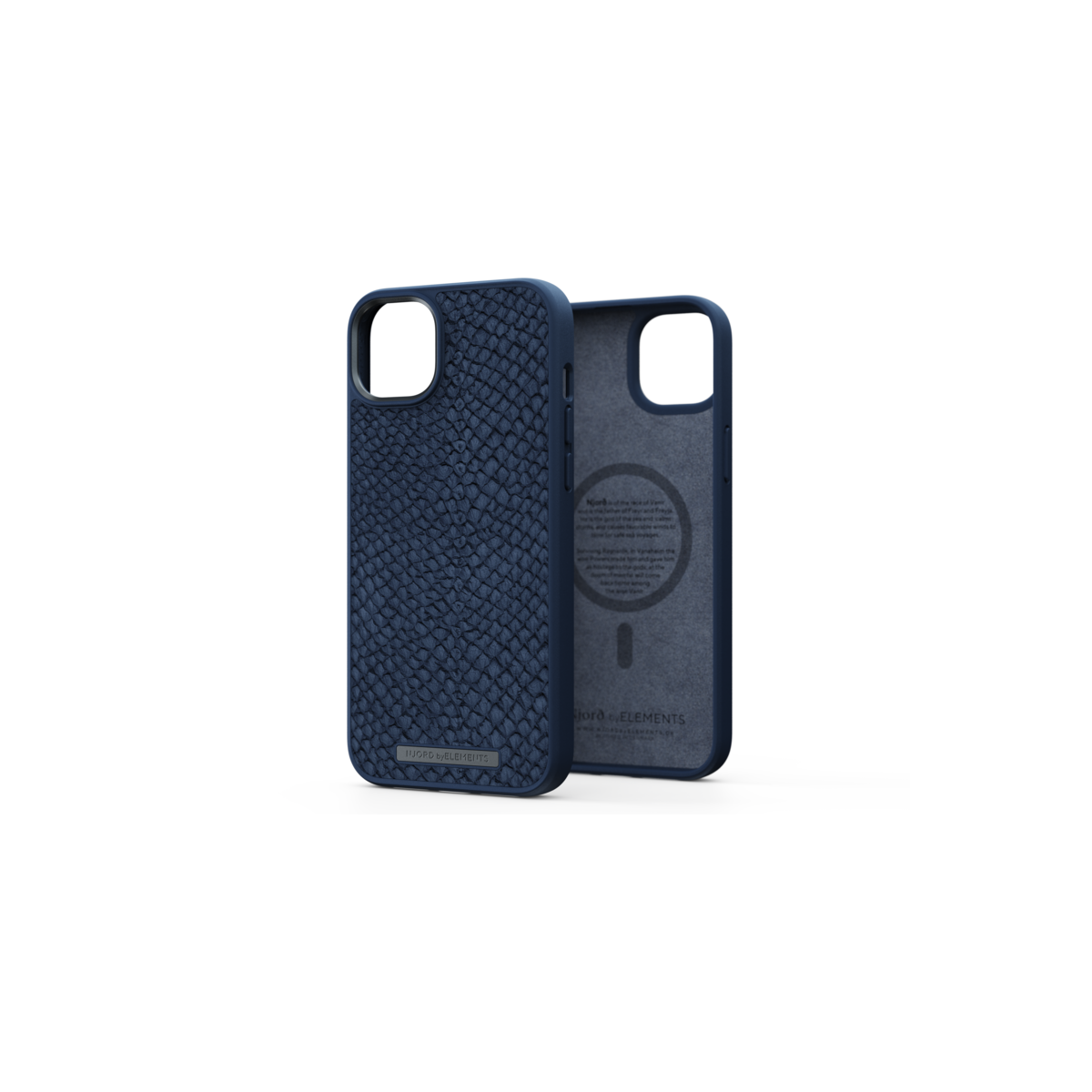 Husa de protectie Njord Salmon cu MagSafe pentru iPhone 14 Plus, Piele, Albastru - iSTYLE RO