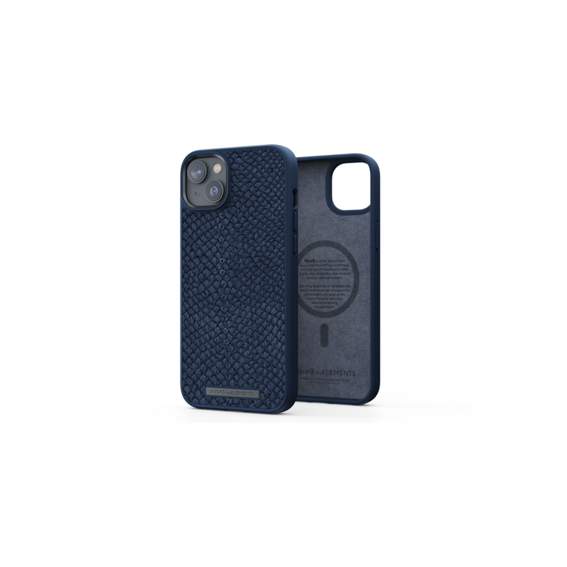 Husa de protectie Njord Salmon cu MagSafe pentru iPhone 14 Plus, Piele, Albastru - iSTYLE RO