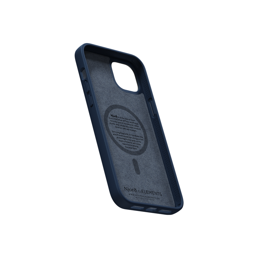 Husa de protectie Njord Salmon cu MagSafe pentru iPhone 14 Plus, Piele, Albastru - iSTYLE RO