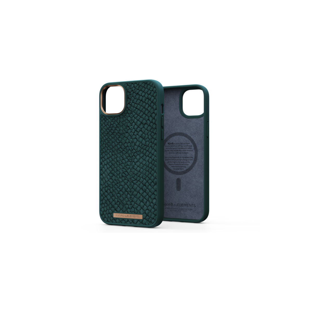 Husa de protectie Njord Salmon cu MagSafe pentru iPhone 14 Plus, Piele, Verde - iSTYLE RO
