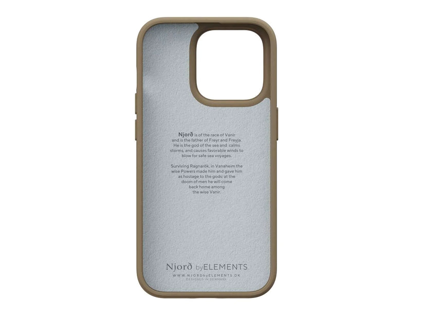 Husa de protectie Njord Suede Comfort+ pentru iPhone 14 Pro, Camel - iSTYLE RO