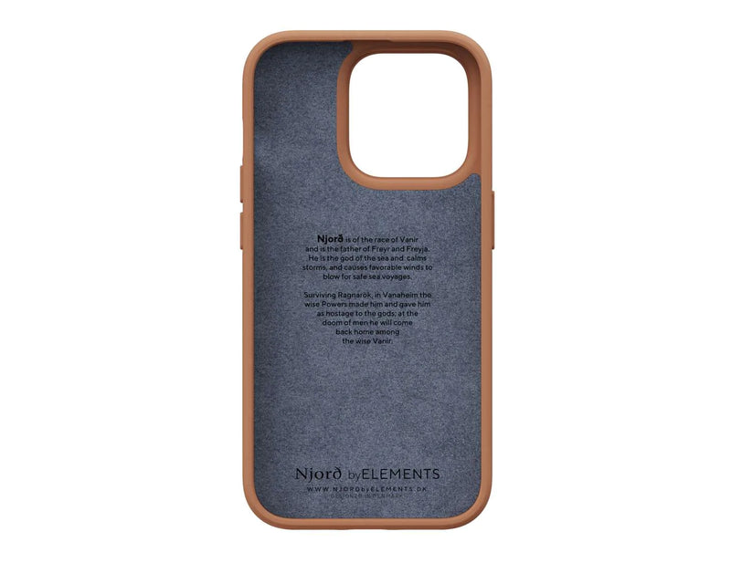 Husa de protectie Njord Genuine pentru iPhone 14 Pro, Piele, Cognac - iSTYLE RO
