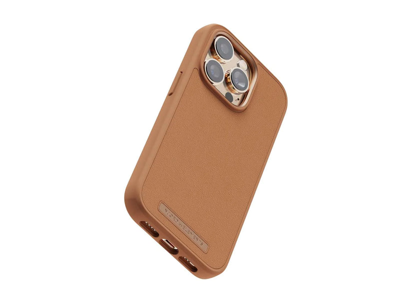 Husa de protectie Njord Genuine pentru iPhone 14 Pro, Piele, Cognac - iSTYLE RO