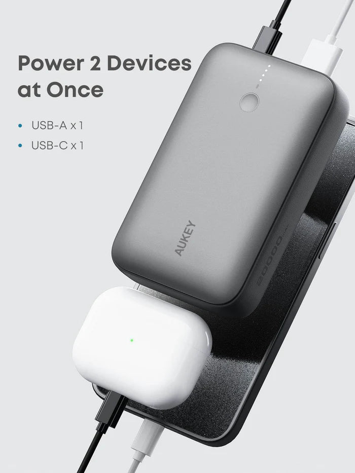 Baterie externa AUKEY, 20000 mAh, Gri - iSTYLE RO