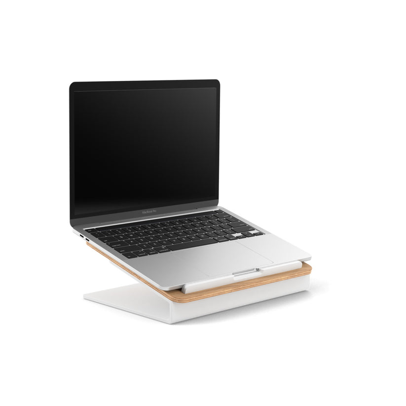 Suport Woodcessories pentru laptop Oat/White - iSTYLE RO