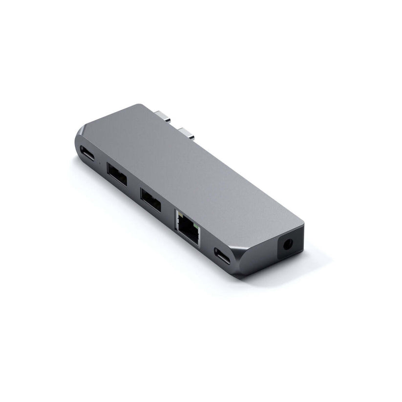 Adaptor Satechi Aluminium Pro Hub Mini (1xUSB4 96W, 2 x USB-A 3.0, 1xEthernet, 1xUSB-C, 1xAudio) - Space Grey - iSTYLE RO