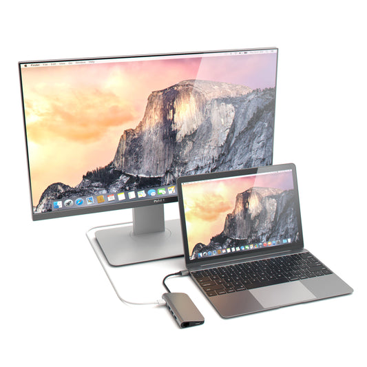 Satechi Aluminium TYPE-C Multi-Port Adapter (HDMI 4K,3x USB 3.0,MicroSD,Ethernet), Space Grey - iSTYLE RO