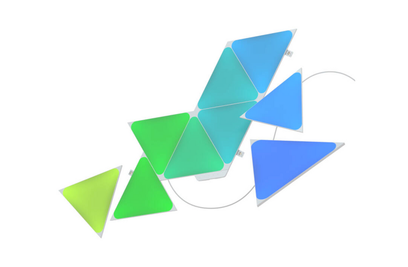 Kit panouri luminoase LED modulare inteligente Nanoleaf Shapes Triangles Starter Kit, RGBW, Wi-FI, 720 lm, senzor muzica, 9 panouri - iSTYLE RO