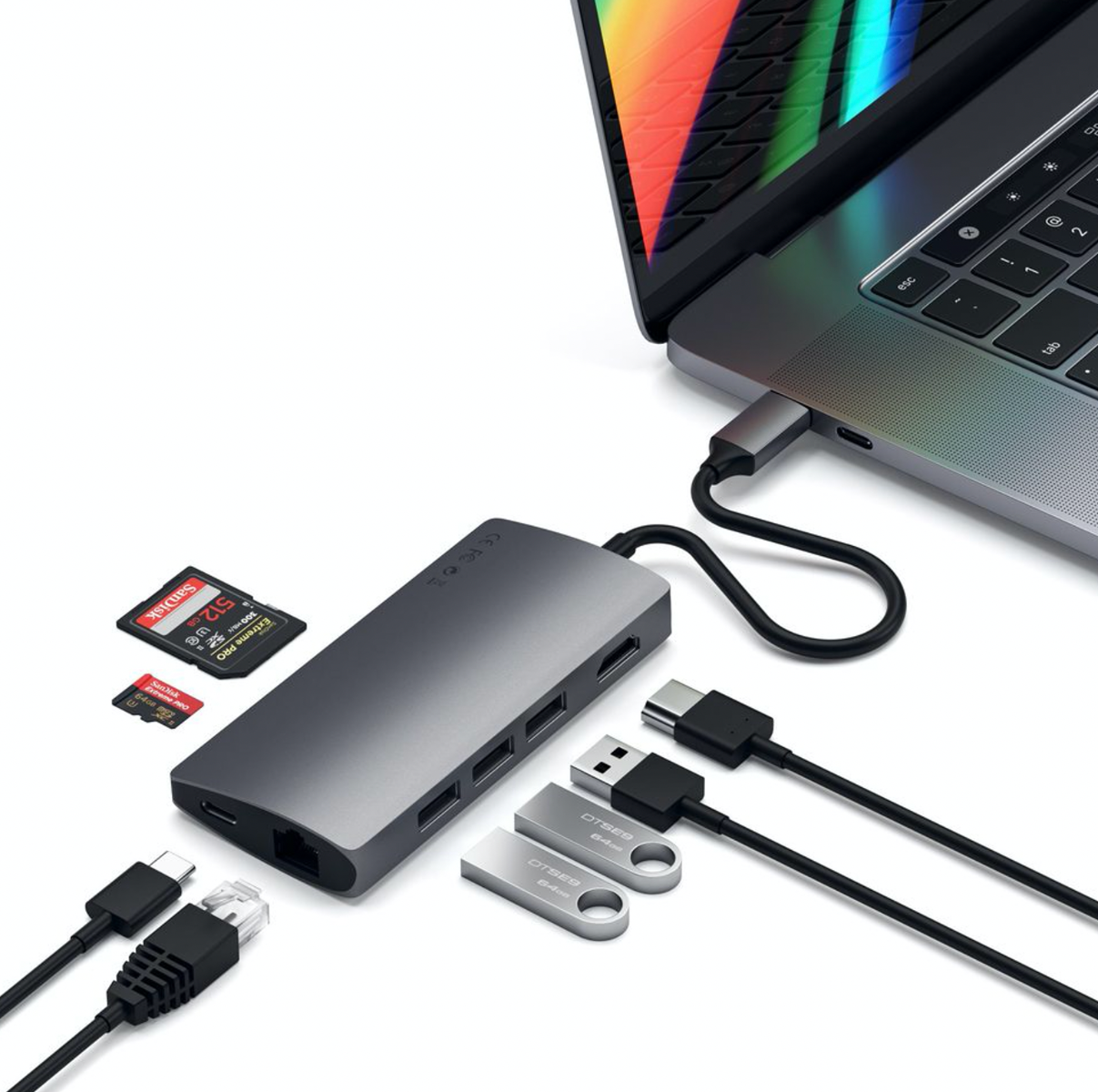 Docking station Satechi Aluminum TYPE-C Multi-Port, Space Grey - iSTYLE RO