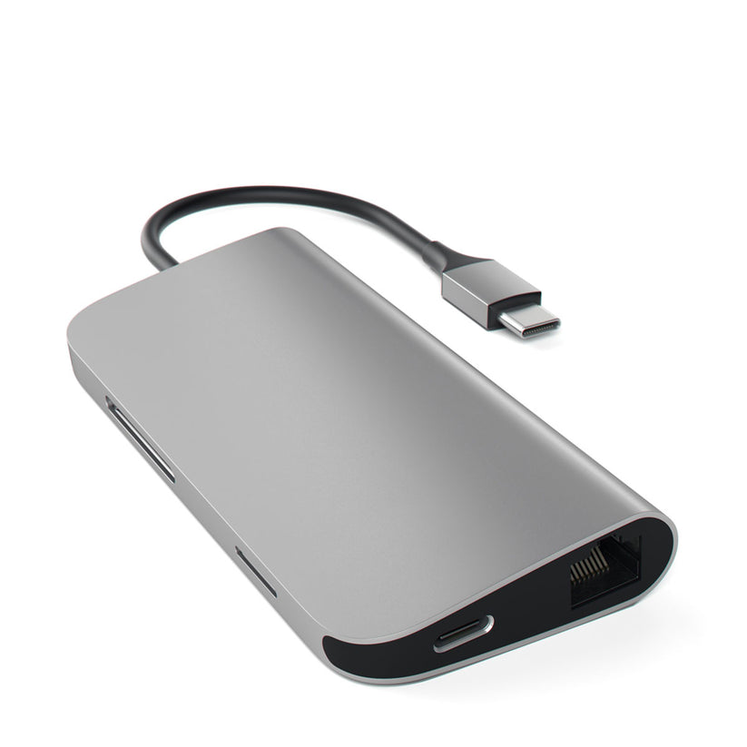 Satechi Aluminium TYPE-C Multi-Port Adapter (HDMI 4K,3x USB 3.0,MicroSD,Ethernet), Space Grey - iSTYLE RO