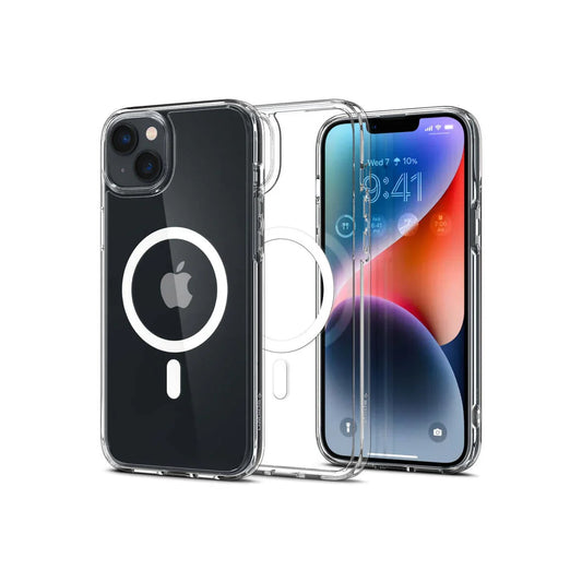 Husa de protectie Spigen Crystal Hybrid pentru iPhone 14, Alb Transparent - iSTYLE RO