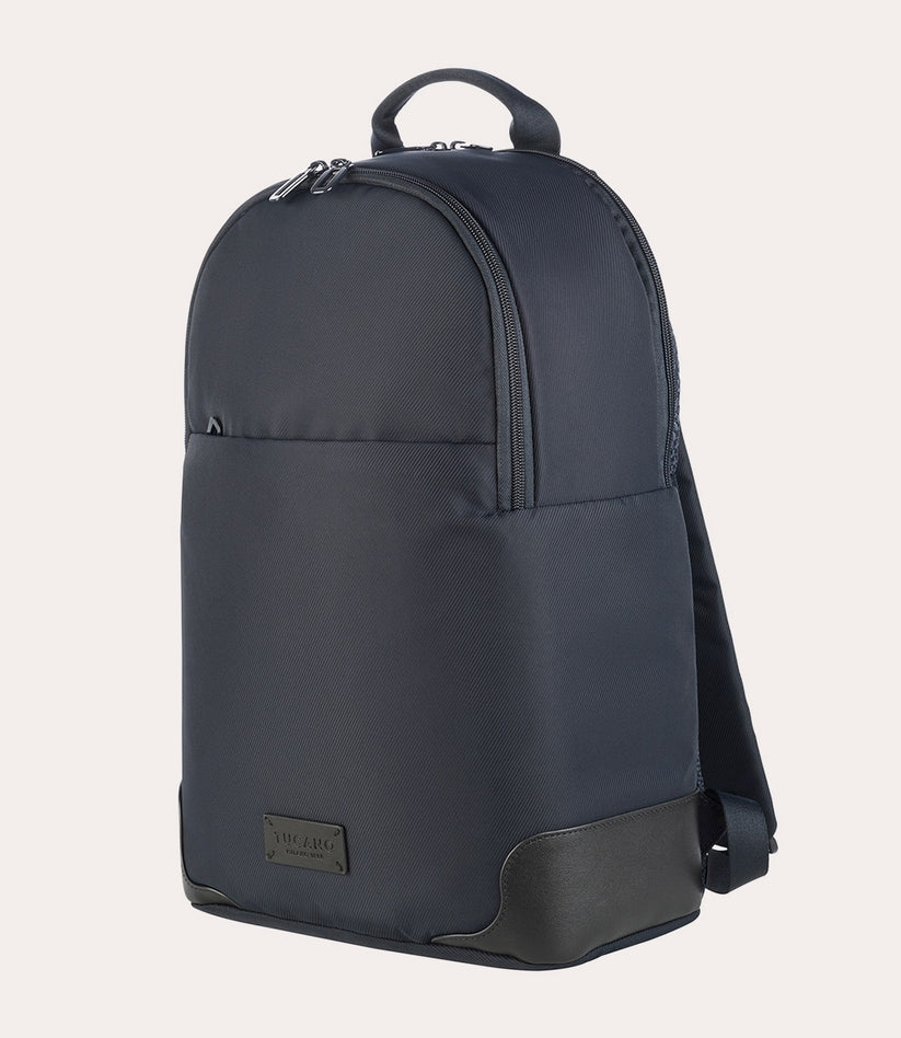 Rucsac Tucano cu elemente de piele, 16", Bleumarin/Negru - iSTYLE RO