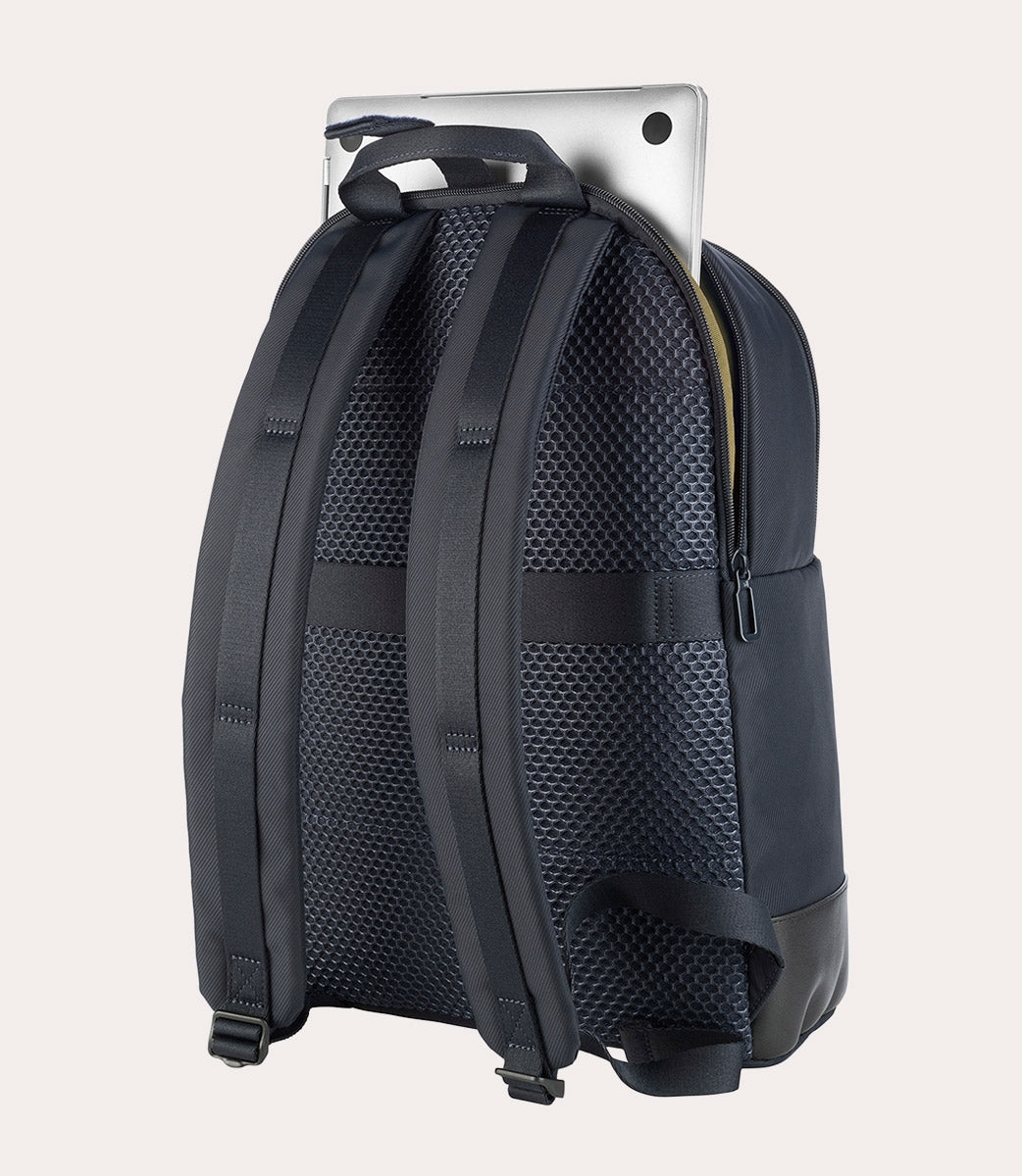 Rucsac Tucano cu elemente de piele, 16", Bleumarin/Negru - iSTYLE RO