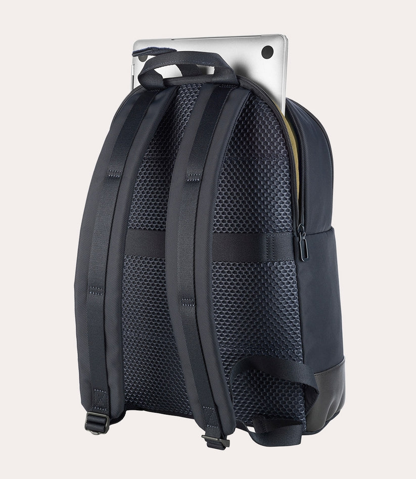 Rucsac Tucano cu elemente de piele, 16", Bleumarin/Negru - iSTYLE RO
