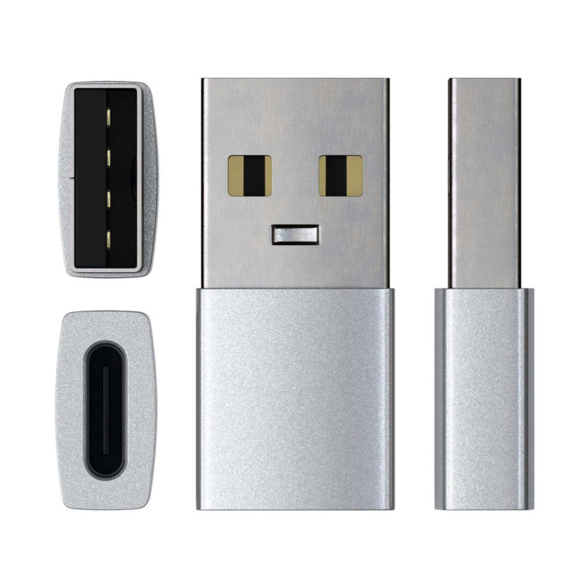 Adaptor Satechi din aluminiu USB-A la USB-C, Argintiu - iSTYLE RO