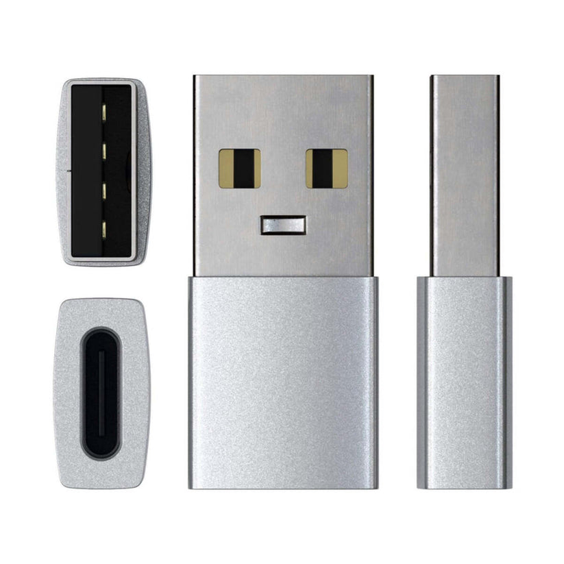 Adaptor Satechi din aluminiu USB-A la USB-C, Argintiu - iSTYLE RO