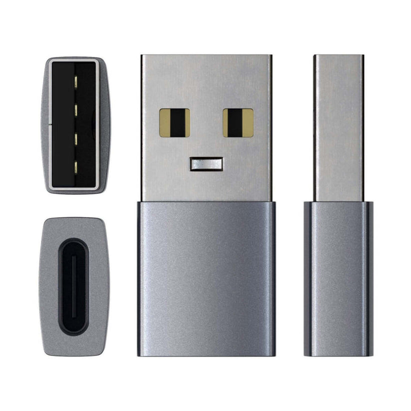 Adaptor Satechi din aluminiu USB-A la USB-C, Gri - iSTYLE RO