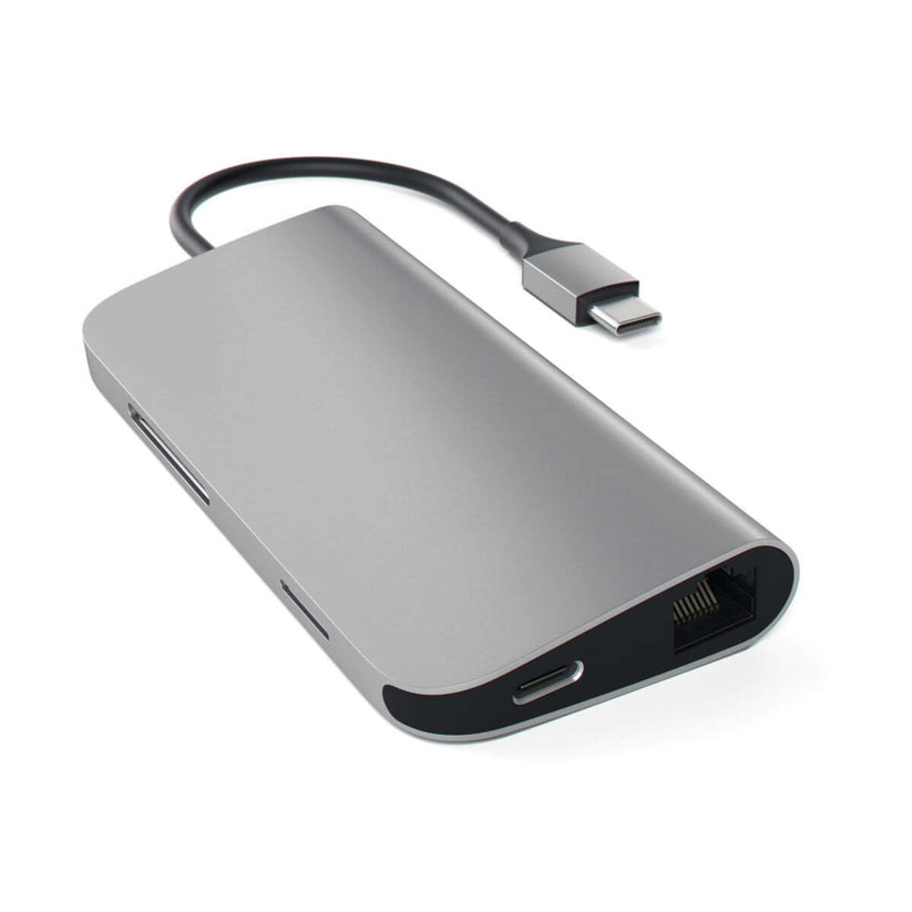 Satechi Aluminium TYPE-C Multi-Port Adapter (HDMI 4K,3x USB 3.0,MicroSD,Ethernet), Space Grey - iSTYLE RO