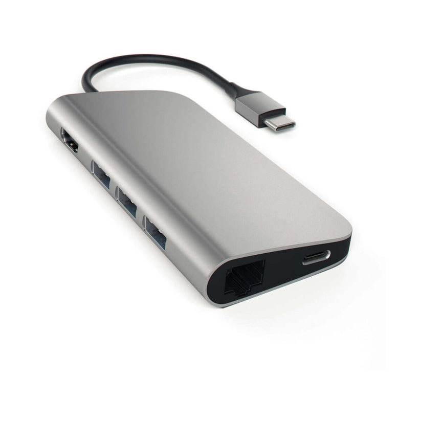 Satechi Aluminium TYPE-C Multi-Port Adapter (HDMI 4K,3x USB 3.0,MicroSD,Ethernet), Space Grey - iSTYLE RO
