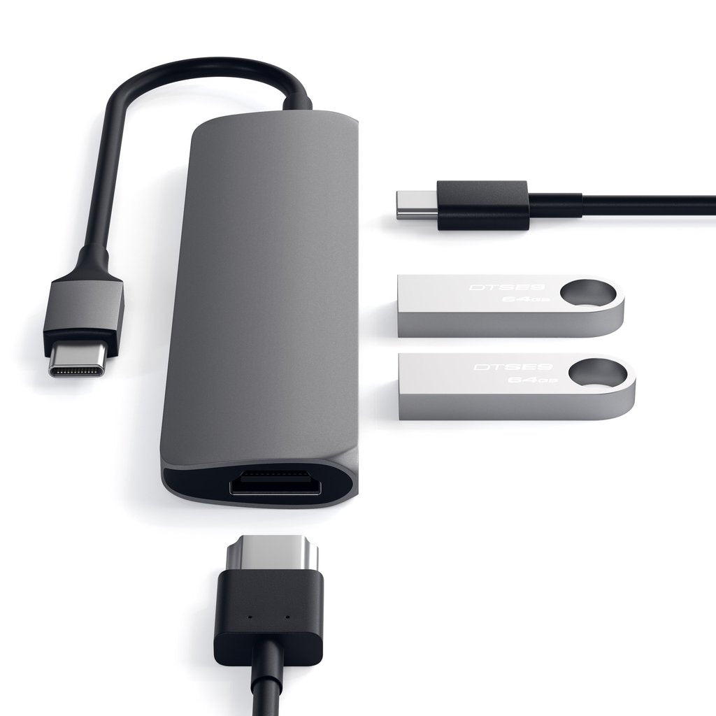 Adaptor Satechi Type-C MultiPort Adapter Slim (Space Gray) - iSTYLE RO