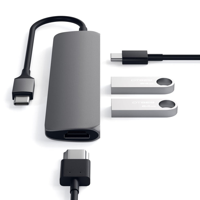 Adaptor Satechi Type-C MultiPort Adapter Slim (Space Gray) - iSTYLE RO