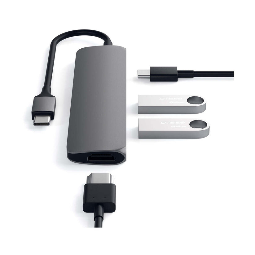 Adaptor Satechi Type-C MultiPort Adapter Slim (Space Gray) - iSTYLE RO