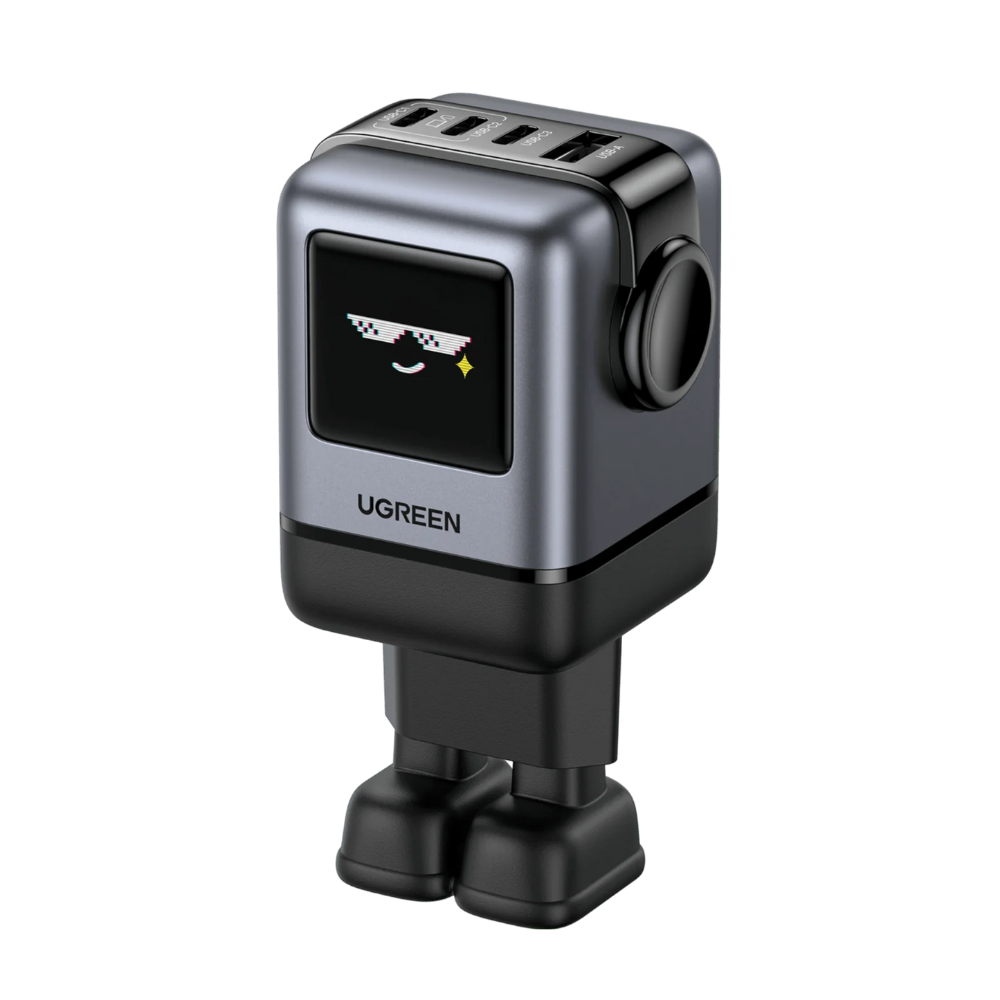 Adaptor priza UGREEN UNO, 100W GaN, Fast Charger, 1x USB-A, 3x USB-C, Negru Gri