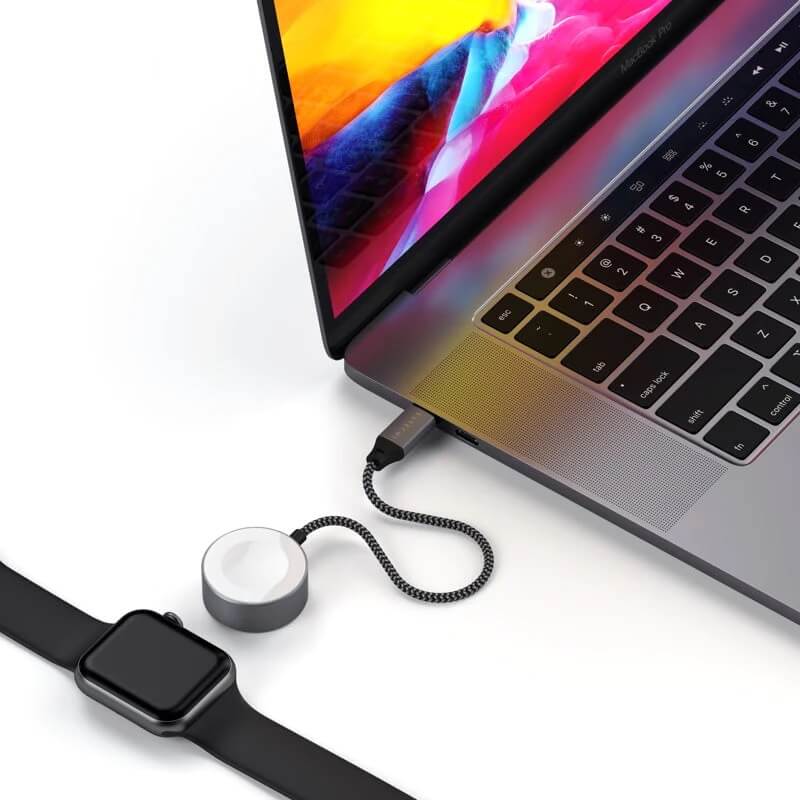Cablu de date Satechi USB-C Magnetic Braided Charging Cable pentru Apple Watch 20cm - iSTYLE RO
