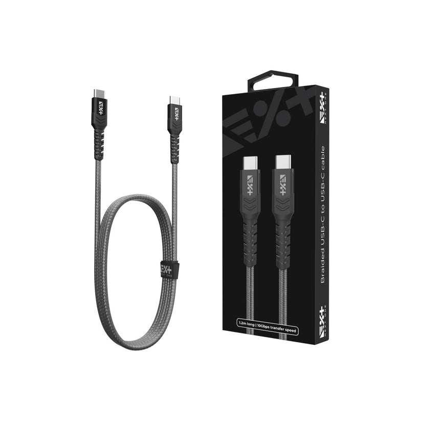 Cablu de date NEXT ONE Braided USB-C la USB-C, Space Grey - iSTYLE RO