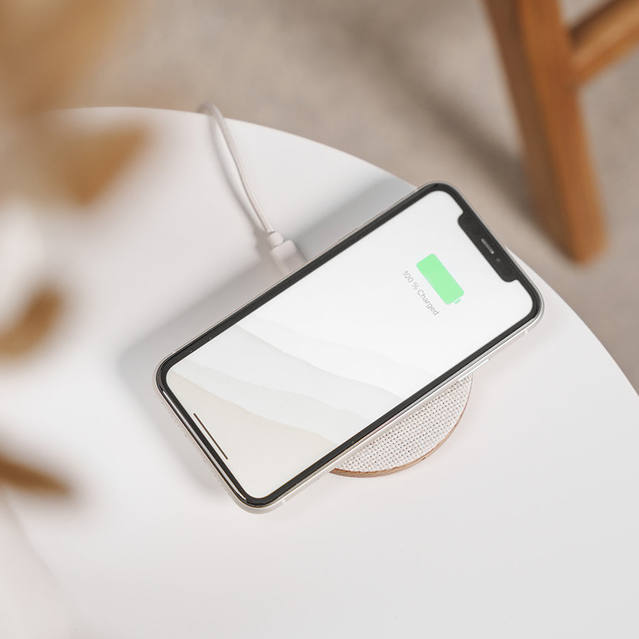 Statie de incarcare Woodcessories EcoPad Wireless, Oak/Fabric - iSTYLE RO